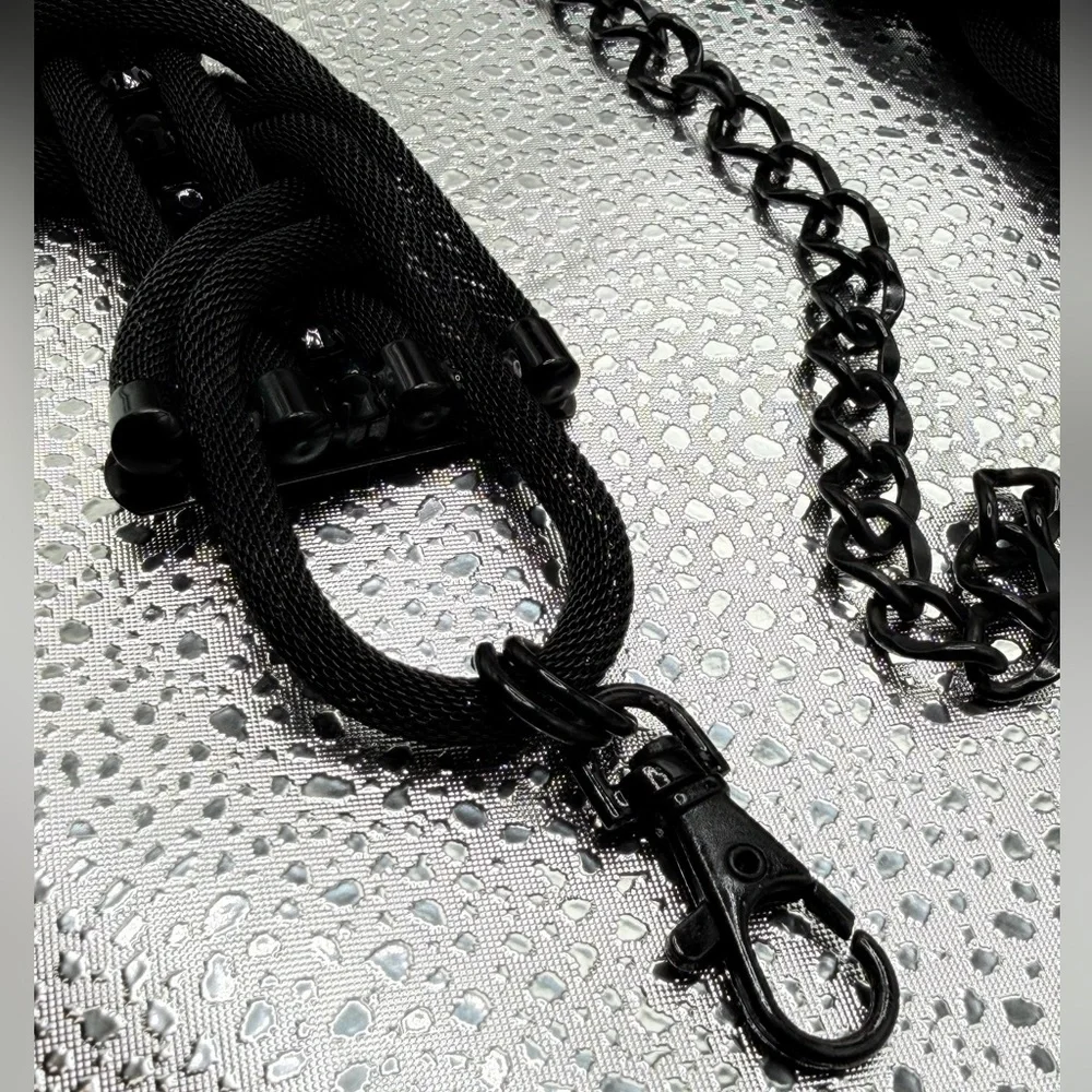 Black Braided Mesh Belt